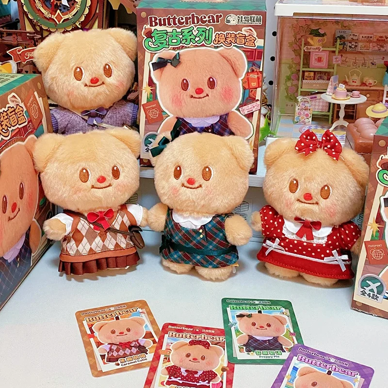 

New Genuine Butterbear Retro Series Blind Box Plush Vinyl Figure Toys Kawaii Mystery Box Model Cute Desktop Kids Surprise Gift