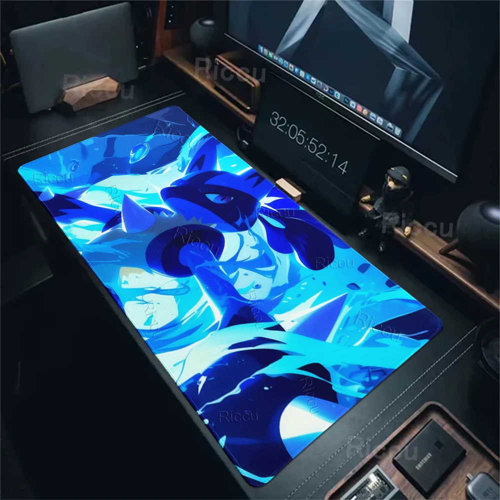 Pokemon Lucario Style Mouse Pad Non-slip Rubber Gaming Laptop Game XXL Keyboard Table Mat Cabinet Large Mousepad Lockedge Carpet