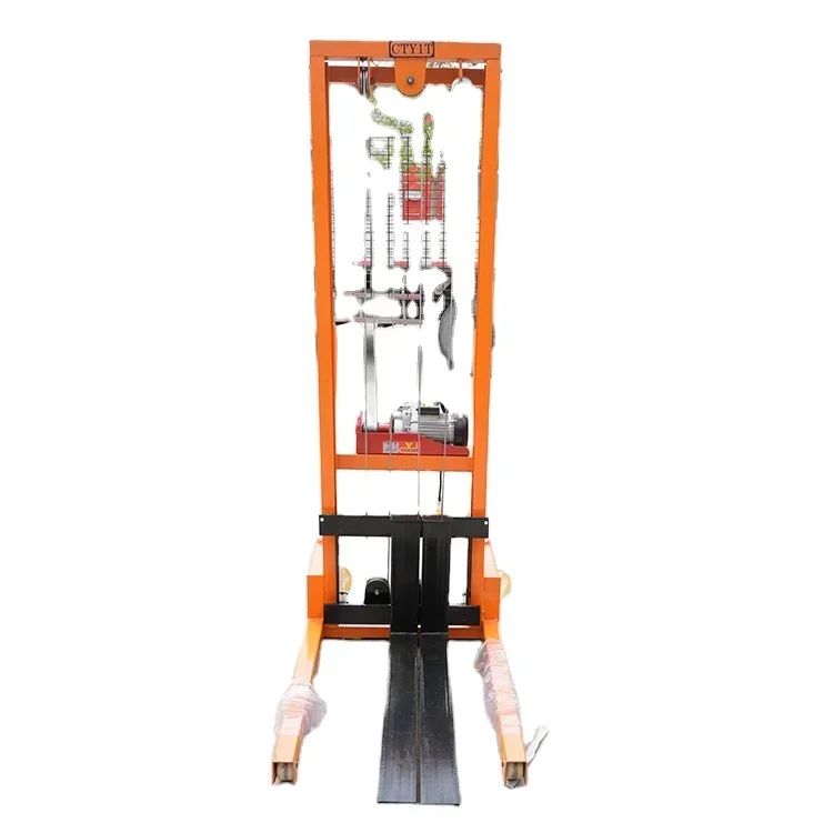 Large Capacity China Adjustable Fork Compact Pallet Stacker Manual Pallet Truck Stacker