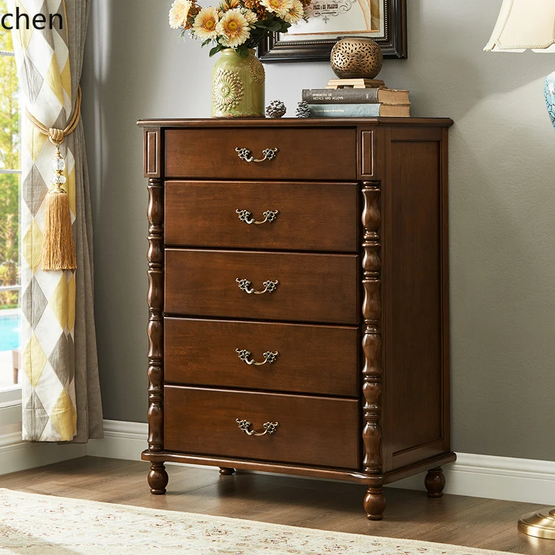 

QZT all solid wood 5 chest cabinet bedroom storage living room decorative cabinet