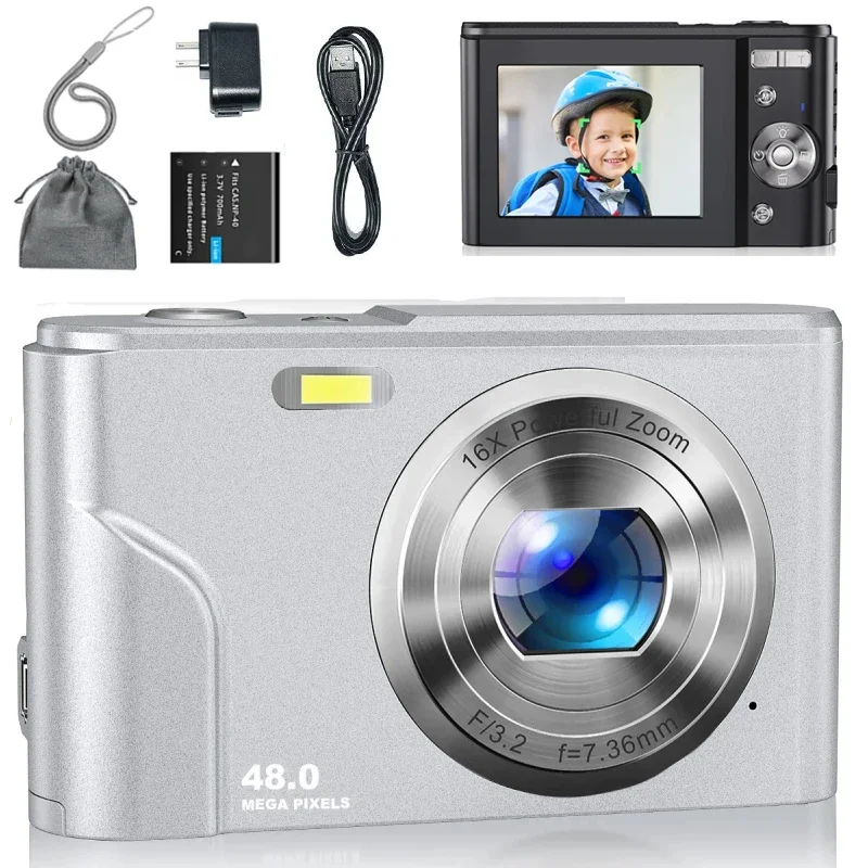 

Kids Digital Camera 1080P 36MP Video Camera 16X Zoom Compact Portable Camera Christmas Birthday Gift for Children Student
