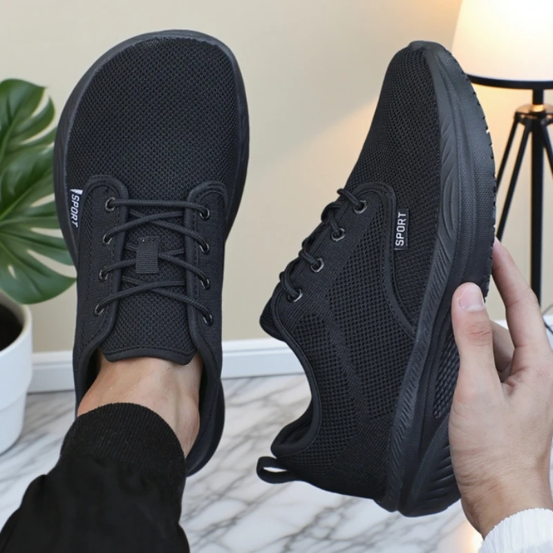 

Men's Knitted Writing Comfortable Breathable Fit Platform Outdoor Walking Shoes Four Seasons Versatile Soft Bottom Hiking Shoes