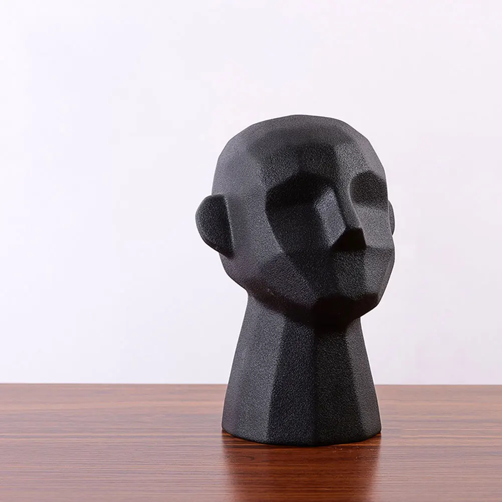 

1Pcs Geometric Portrait Sculpture Ceramic Craft Decor Safe Material Creative Design Home Office Decoration Friends Gift