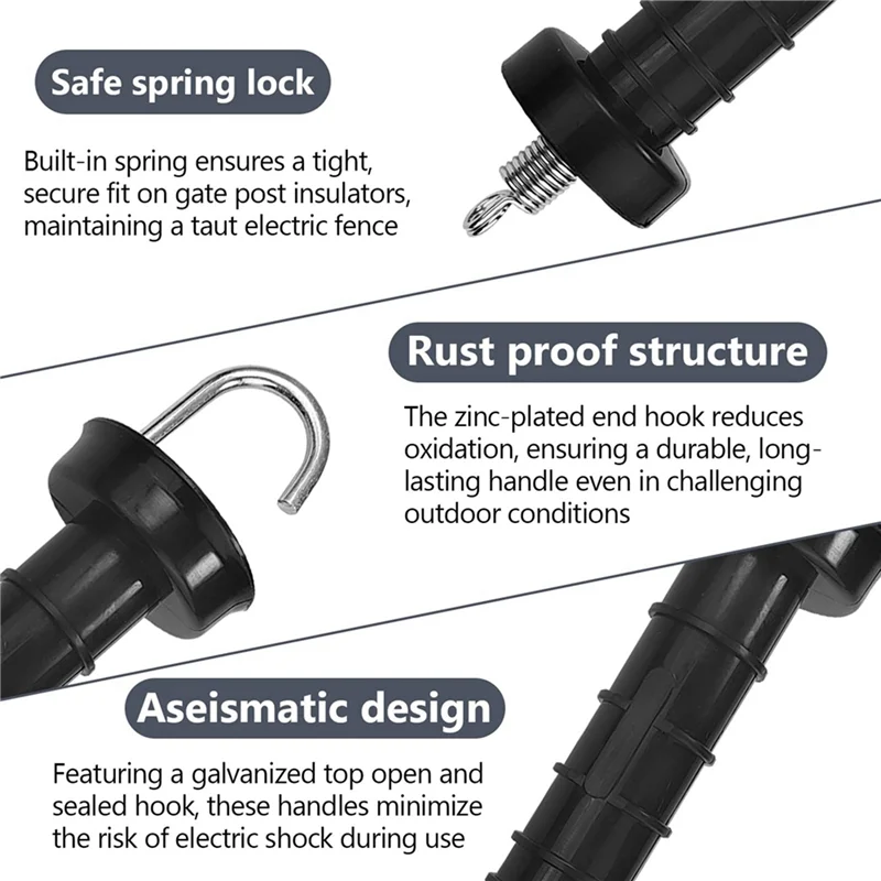 

30 PCS Gate Handle For Electric Fence, Insulated Spring Tension, Replacement Accessories For Fencing, For Pasture Gates New