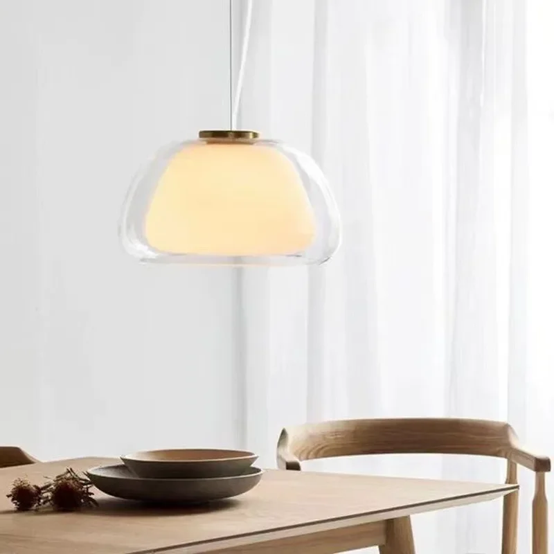 Modern Minimalist Glass Chandelier Creative Danish Style Jelly Design Pendant Light for Living Room Bedroom Bar Restaurant