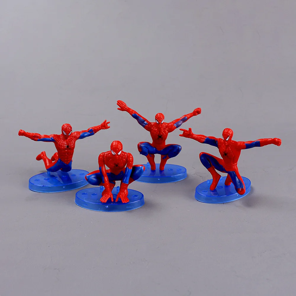 7Pcs Spider-Man Anime Figure set Superhero theme decoration boy birthday cake decoration Spiderman Figure kids Brithday gifts