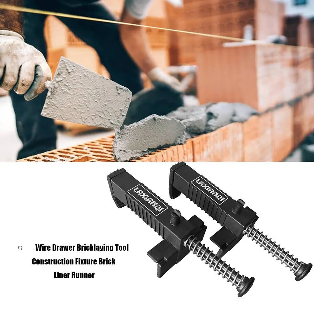Brick Liner Clamps Spring Loaded Bricklaying Line Runner Wire Drawer Tensioning Tool For Masonry Building Wall Laying