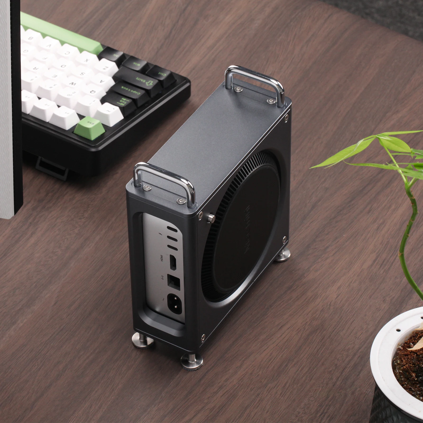 For 2024 Mac Mini M4 Aluminum Alloy Vertical Stand Computer Case Protective Cover Computer Accessories for Mac Mini M4/M4 Pro