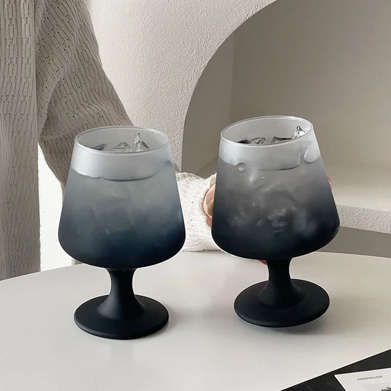 

Frosted Black Glass Cup Home Creative High Aesthetic Beverage Beer Cup