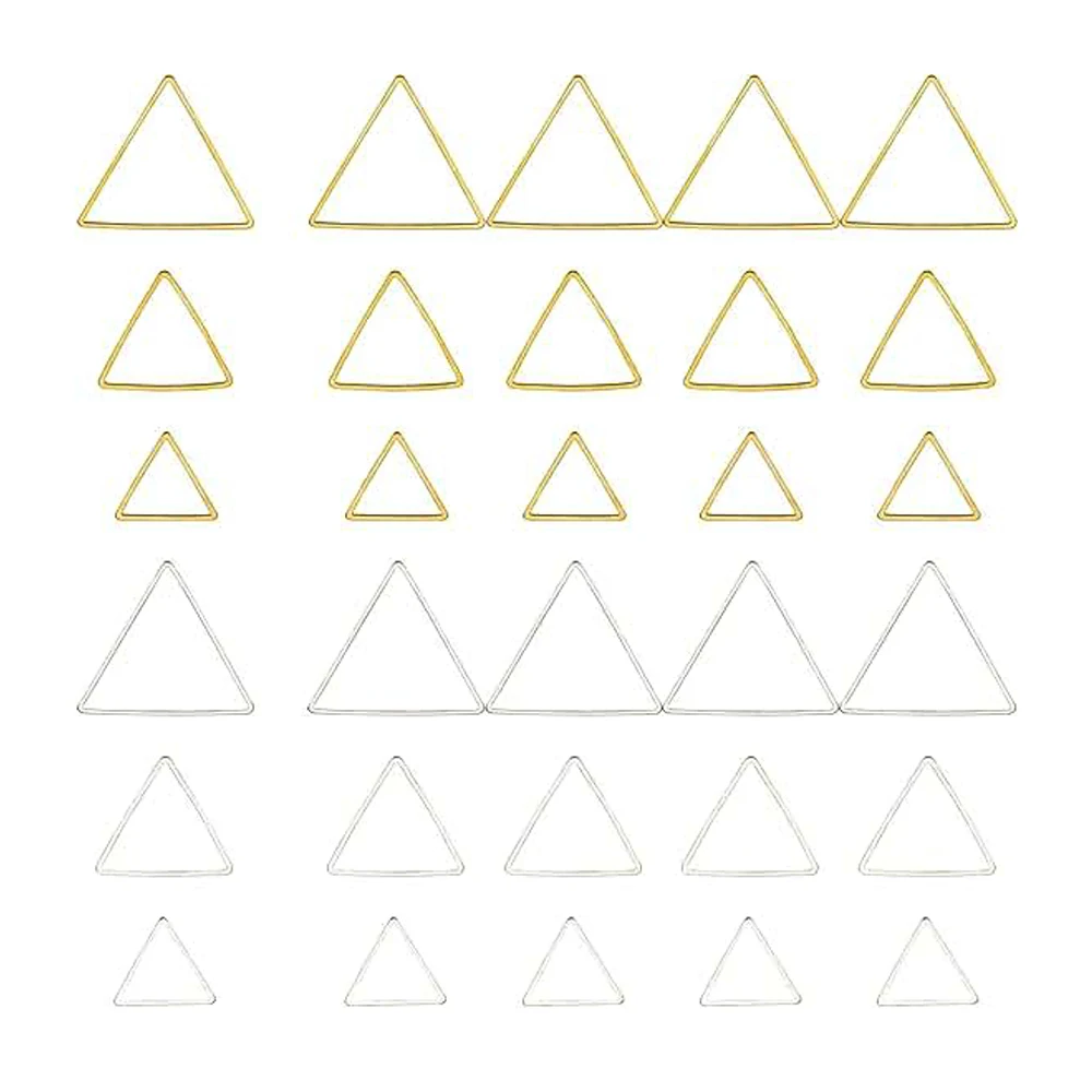 

20Pcs Brass Triangle Linking Rings Triangle Open Bezel Connector Resin Frames for DIY Crafts Earring Necklace Jewelry Making