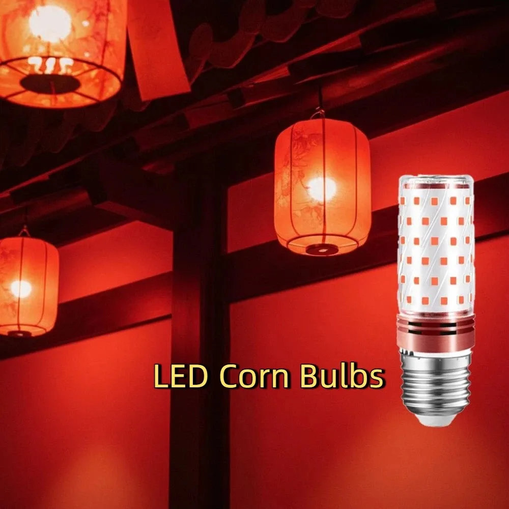 Practical Red Color E14/ E27 Corn Lights High Brightness Energy Saving LED Corn Bulbs Replace No Flicker LED Bulbs Christmas