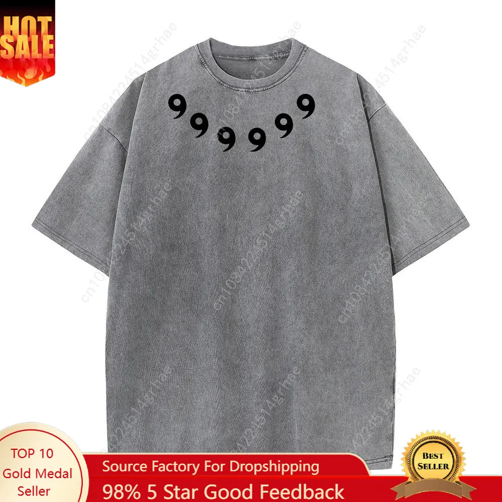 

Men Vintage Washed TShirt Hip Hop Streetwear Anime Print T Shirt Harajuku 100% Cotton High Quality Summer Short Sleeve Top Tee