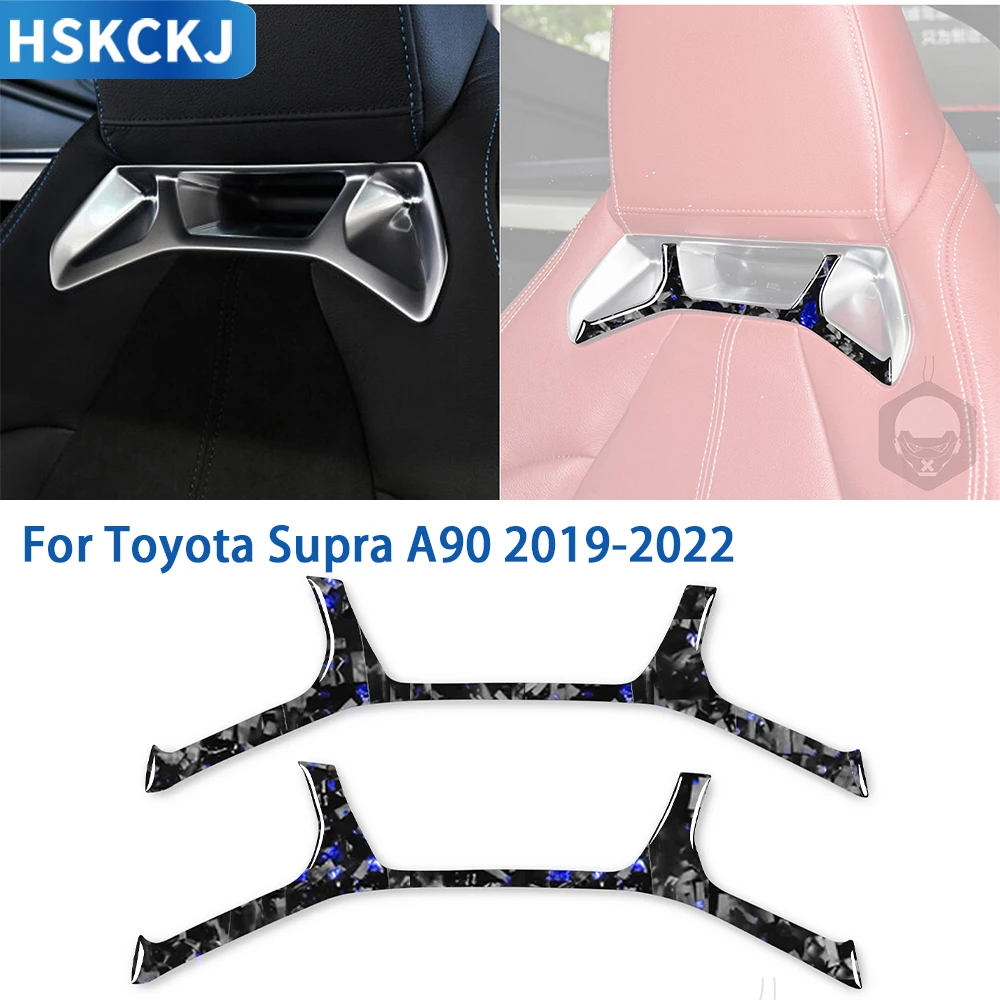 

For Toyota Supra A90 2019-2022 Cent Accessories Real Soft Carbon Fiber Car Interior Seat Backrest Panel Cover Trim Sticker