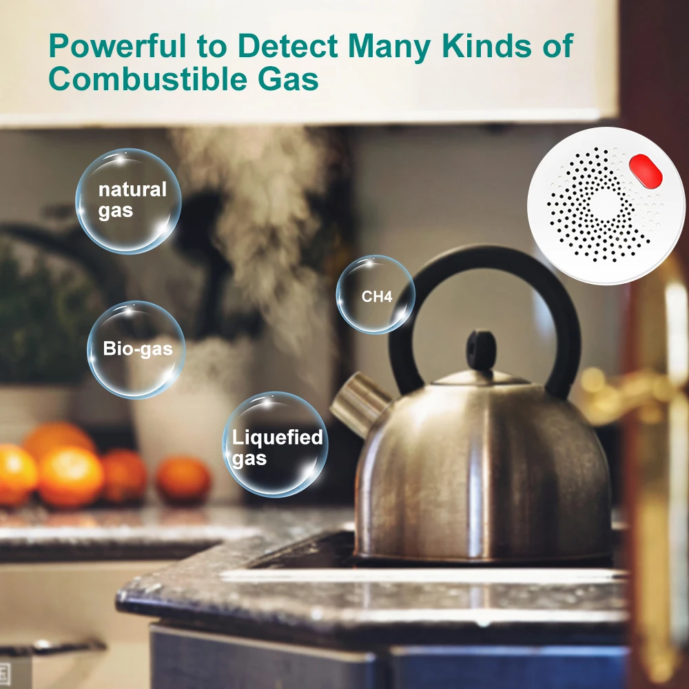 Anpviz Tuya WIFI Gas Detector Combustible Smart Home Fire Safety Protection Gas Leak Alarm Sensor Smart Life  APP Remote Control