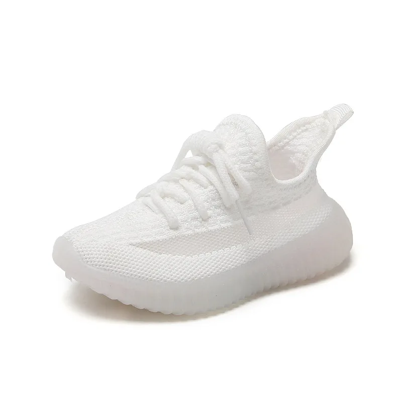 

New Children Mesh Breathable Sports Flat Shoes Boys Girls White Running Shoes Kids Spring Autumn Thick-Soled Mesh Sock Sneakers