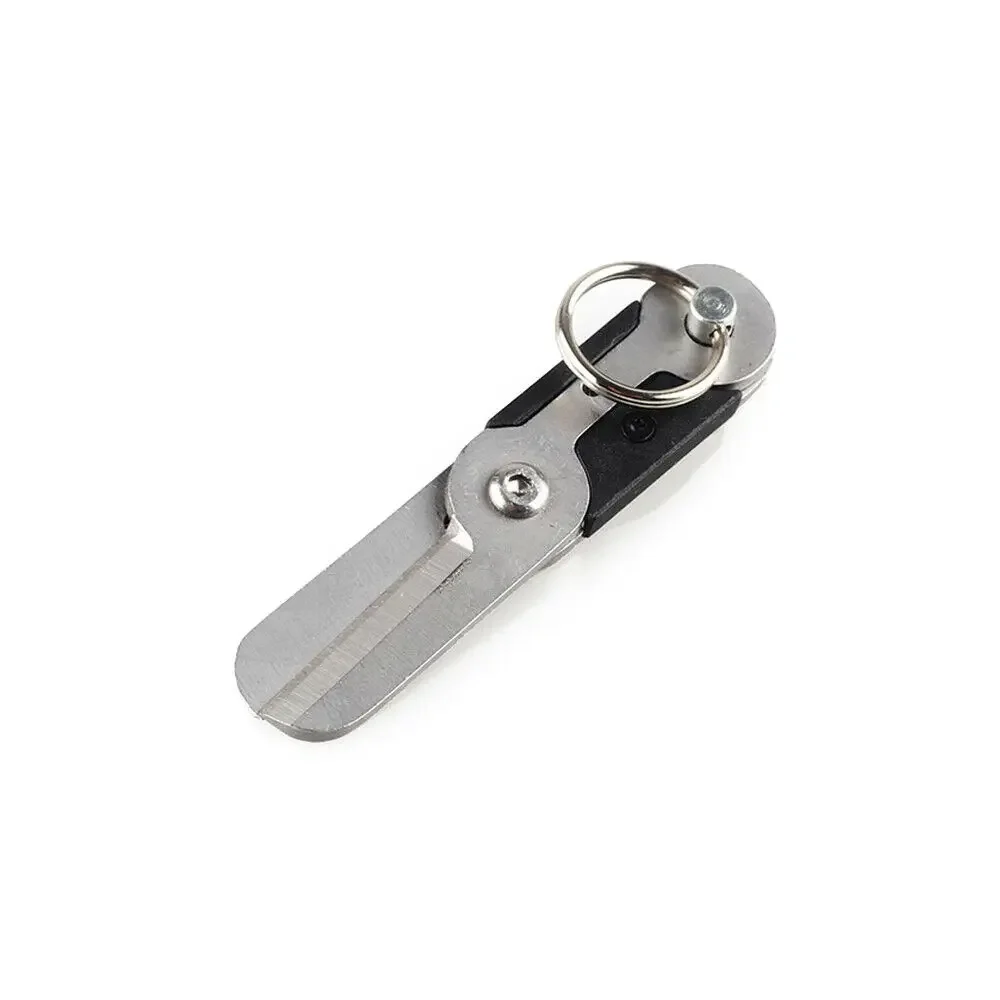 Imagem -04 - Mini Mola de Sobrevivência Edc Scissor Gadget Chaveiro Cortador Mola Engrenagem Bolso Anel Dobra Tesoura Corte