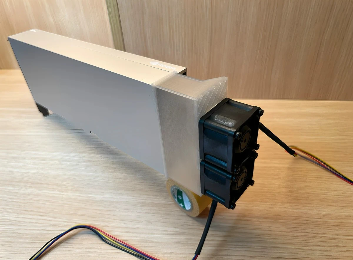 Dual High-Airflow Ultra-Short Fans for NVIDIA for Tesla A100 170HX H800 L40 A40 A30 Compute Cards