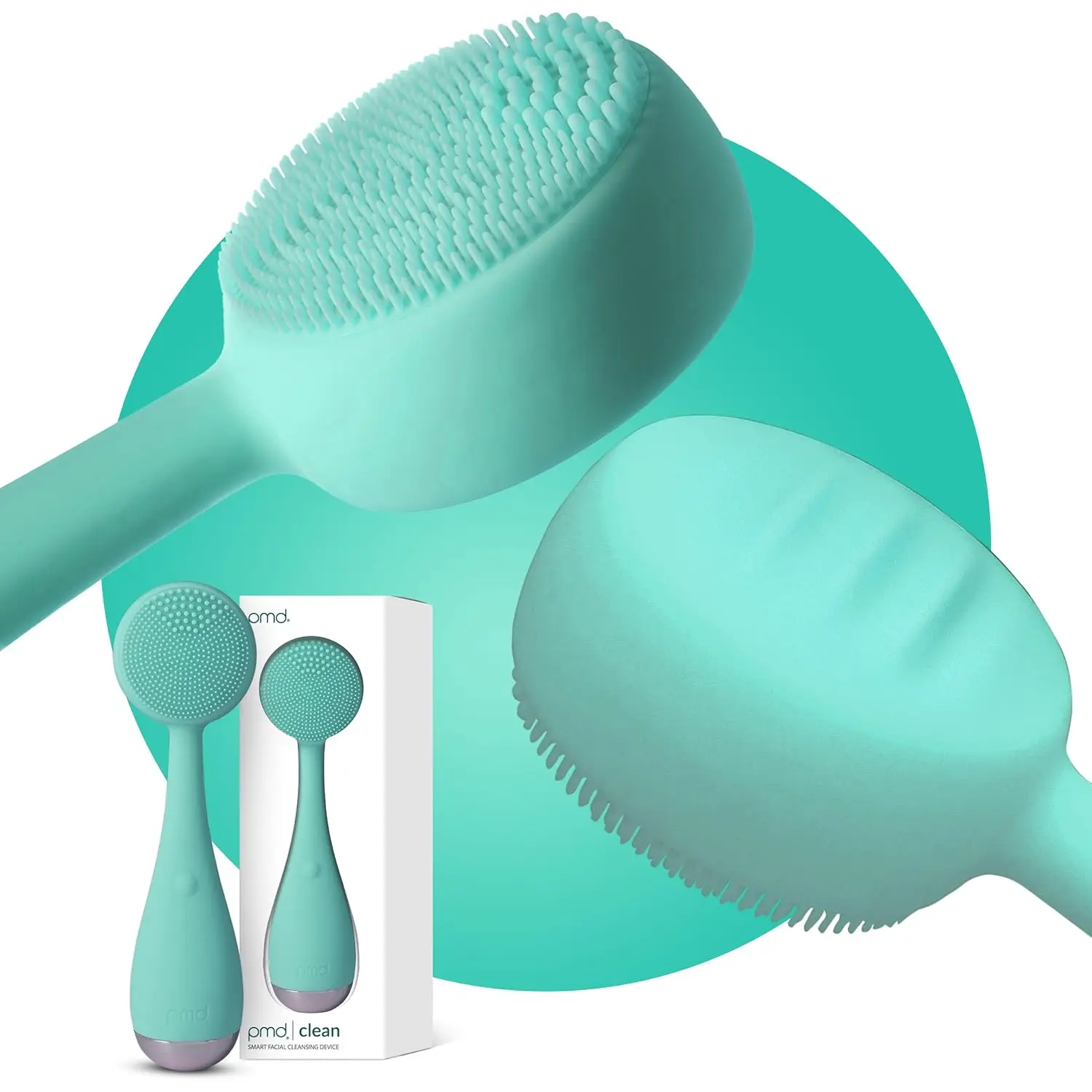 Smart Facial Cleansing Device with Silicone Brush & Anti-Aging Massager for Deep Clean Skin
