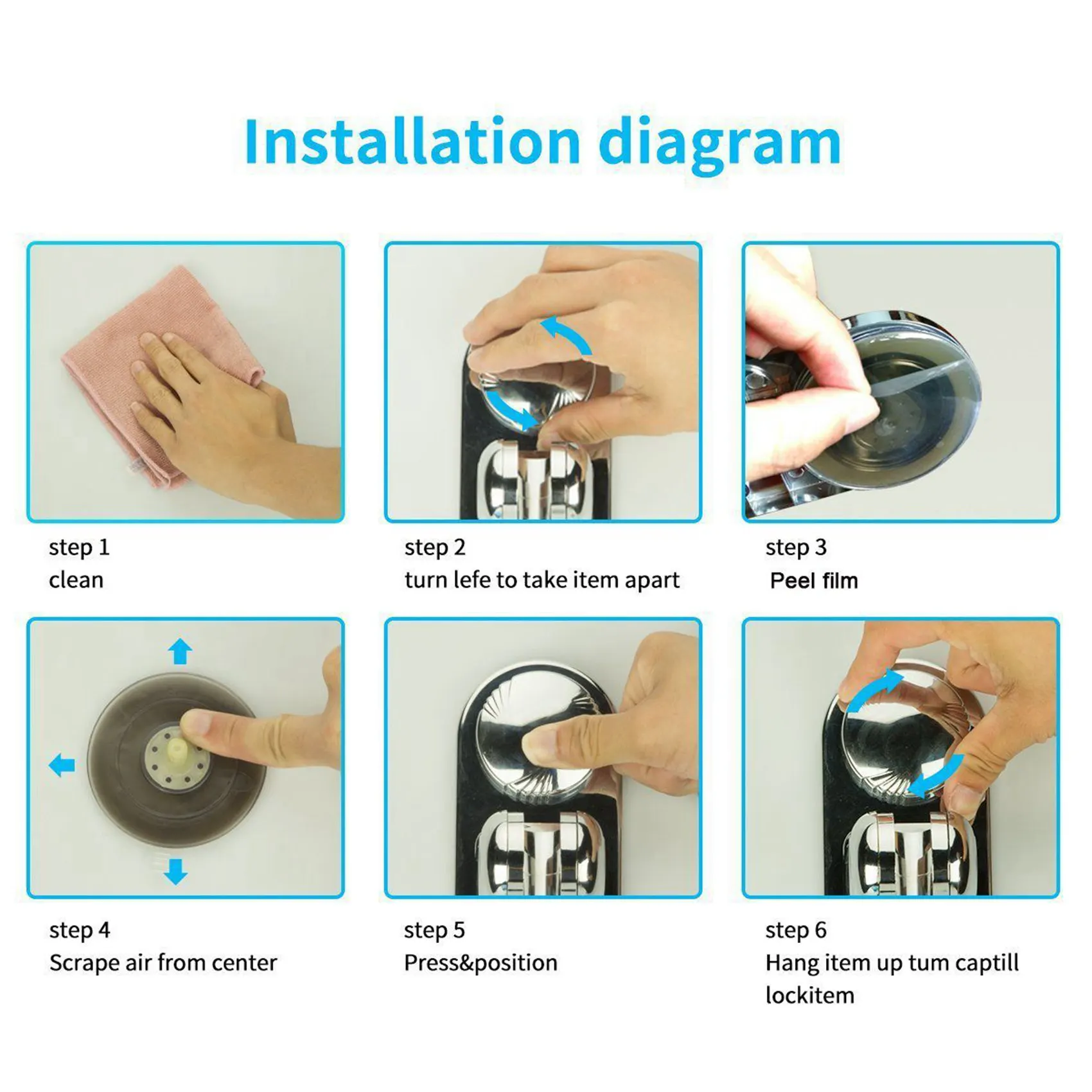 ABAH-2X 5 Mode Angle Adjustable Shower Head Holder, Super Power Vacuum Suction Cup Handheld Shower Bracket