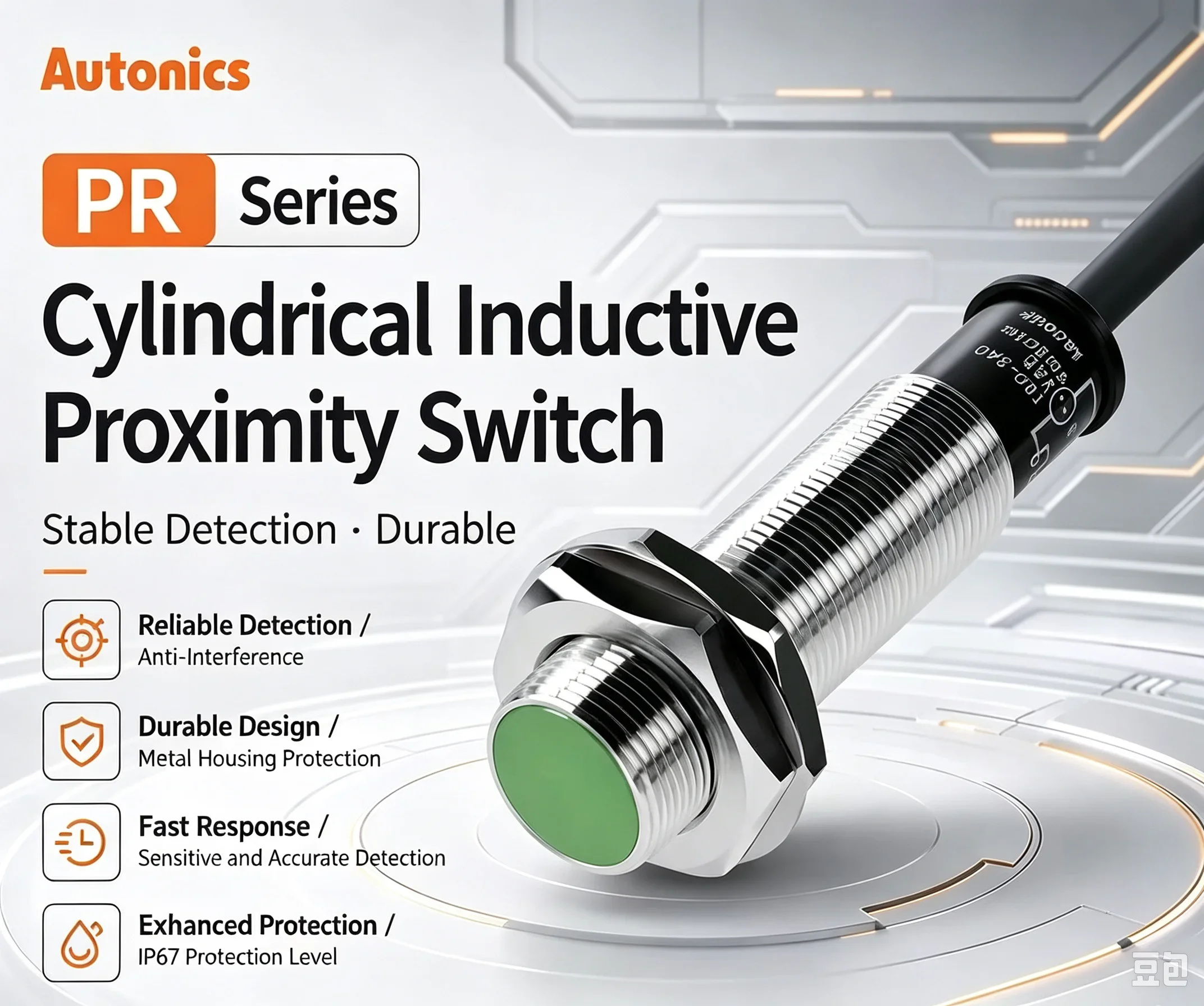 Autonics Sensor M8 M12 M18 M30 Size Models Cable Connector Types for Easy Installation