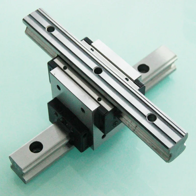 

CNC Cross Slide Linear 3D Printer Parts Guide Block Carriage 2pc Linear Rail + 1pc Cross Block Set Angle Linear Rail