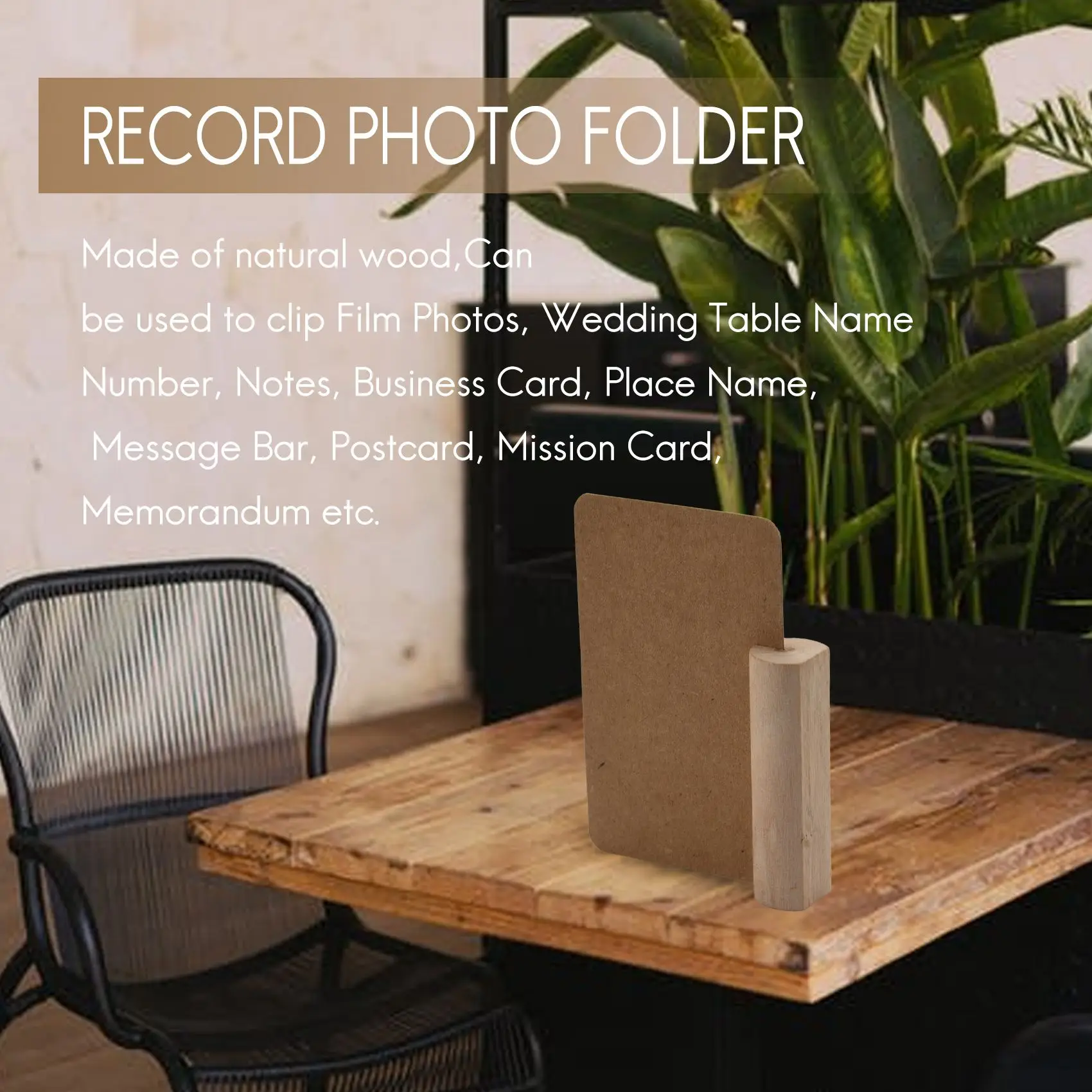 ABHZ-80Pcs الخشب كومة اسم مكان بطاقة أصحاب الصور جدعة الجدول رقم كليب حامل حفل زفاف عشاء ديكور للطاولات مع بطاقة #5