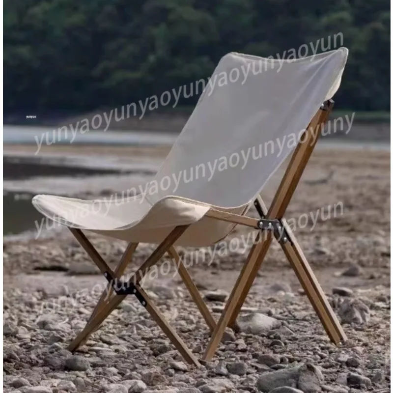 Folding Oxford Cloth Black Large Outdoor Steel Pipe Storage Does Not Take Up Space Butterfly Chair