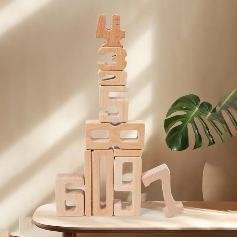 Blocchi di legno digitali Gioco digitale educativo Blocco di 1-10 cifre Giocattoli Gioco di impilamento di abbinamento matematico per bambini di età compresa tra 3 anni