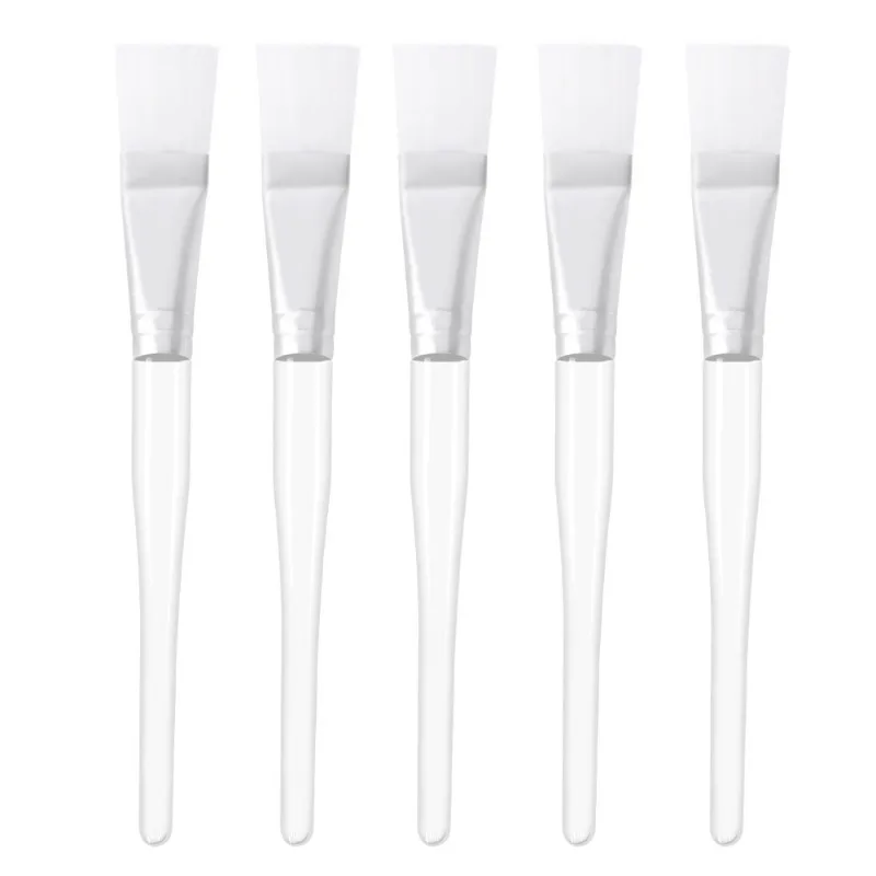1 Uds. Cepillo para máscara Facial mango de plástico transparente DIY pelo suave máscara Facial cepillo de maquillaje conveniente herramienta de belleza para el cuidado de la piel
