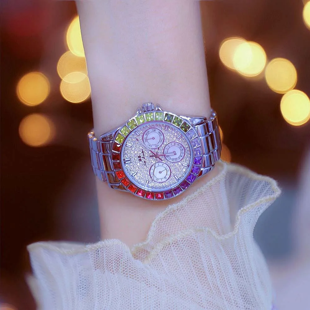 

BS Ladies' Quartz Wristwatch часы женские наручные Luxury Instagram-Worthy Rainbow Gradient Women's Quartz Watch Gifts FA1654