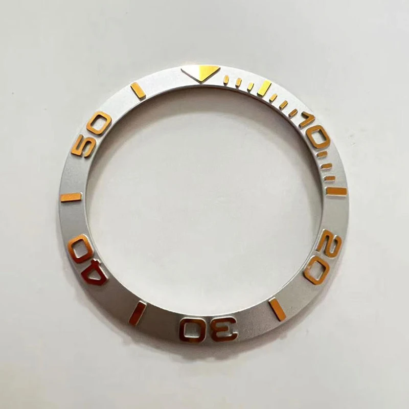 38mm x 30.6mm inserção de moldura de metal inclinada se encaixa skx007 skx009 srpd sub caixa de relógio nh35 nh36 caixa de movimento moldura de mergulho peças de anel