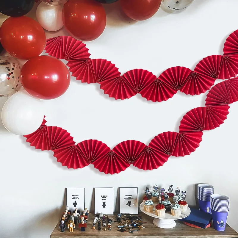 Decorazioni per feste arcobaleno rosso ghirlanda di carta Bunting Banner per anniversario di matrimonio addio al nubilato compleanno addio al nubilato 100 giorni