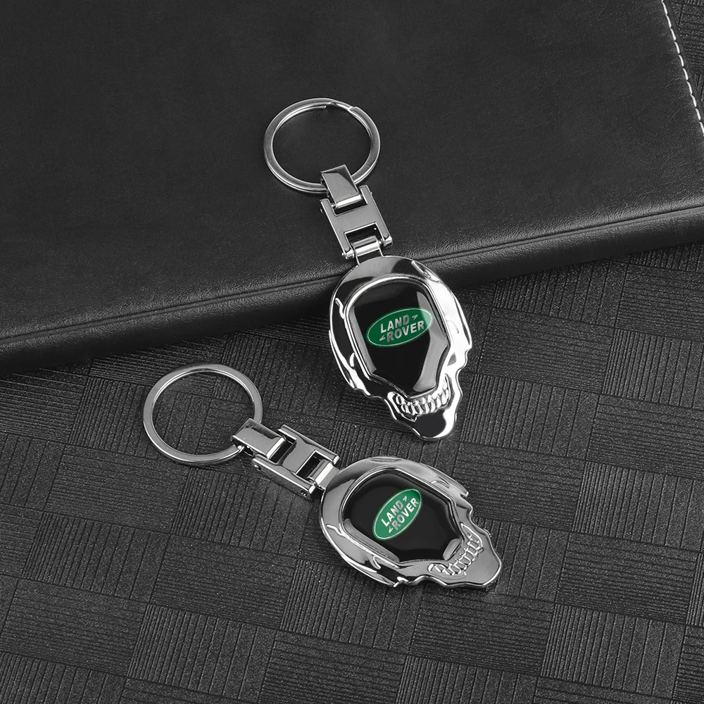 3D Metal Car Emblem Keychain Key Ring Tag Holder Accessories For Land Rover Range Evoque Velar Defender Discovery Freelander