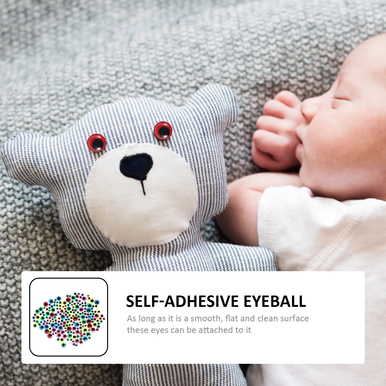 

200Pcs Eyeball Stickers Self-Adhesive Googly Stickers Ideal for DIY Handcrafts Simulation Animal Eyes Cartoon Decals Craft