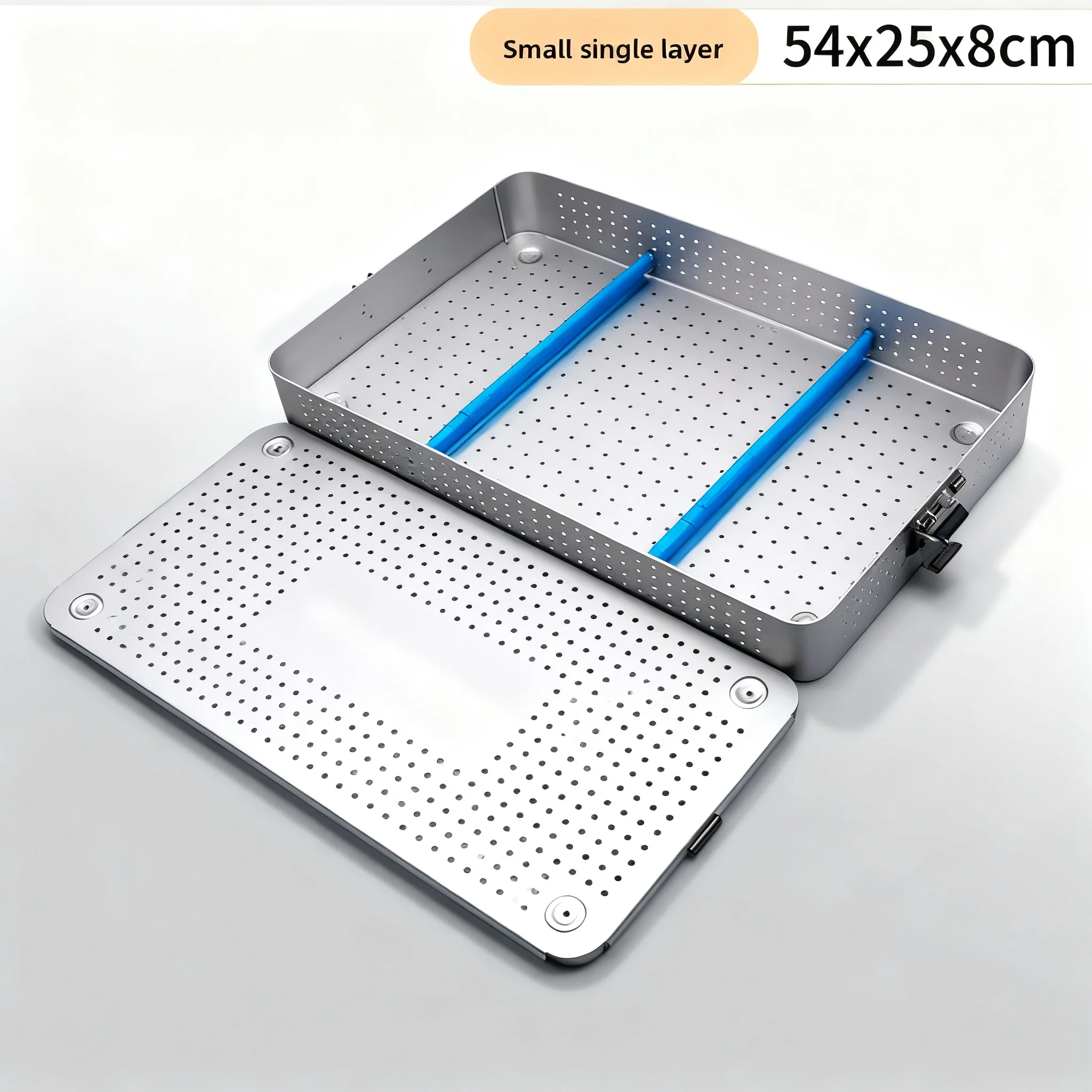 Aluminum Alloy Laparoscopic Instrument Sterilization Box, Surgical Laparoscope Tray for Medical Sterilization