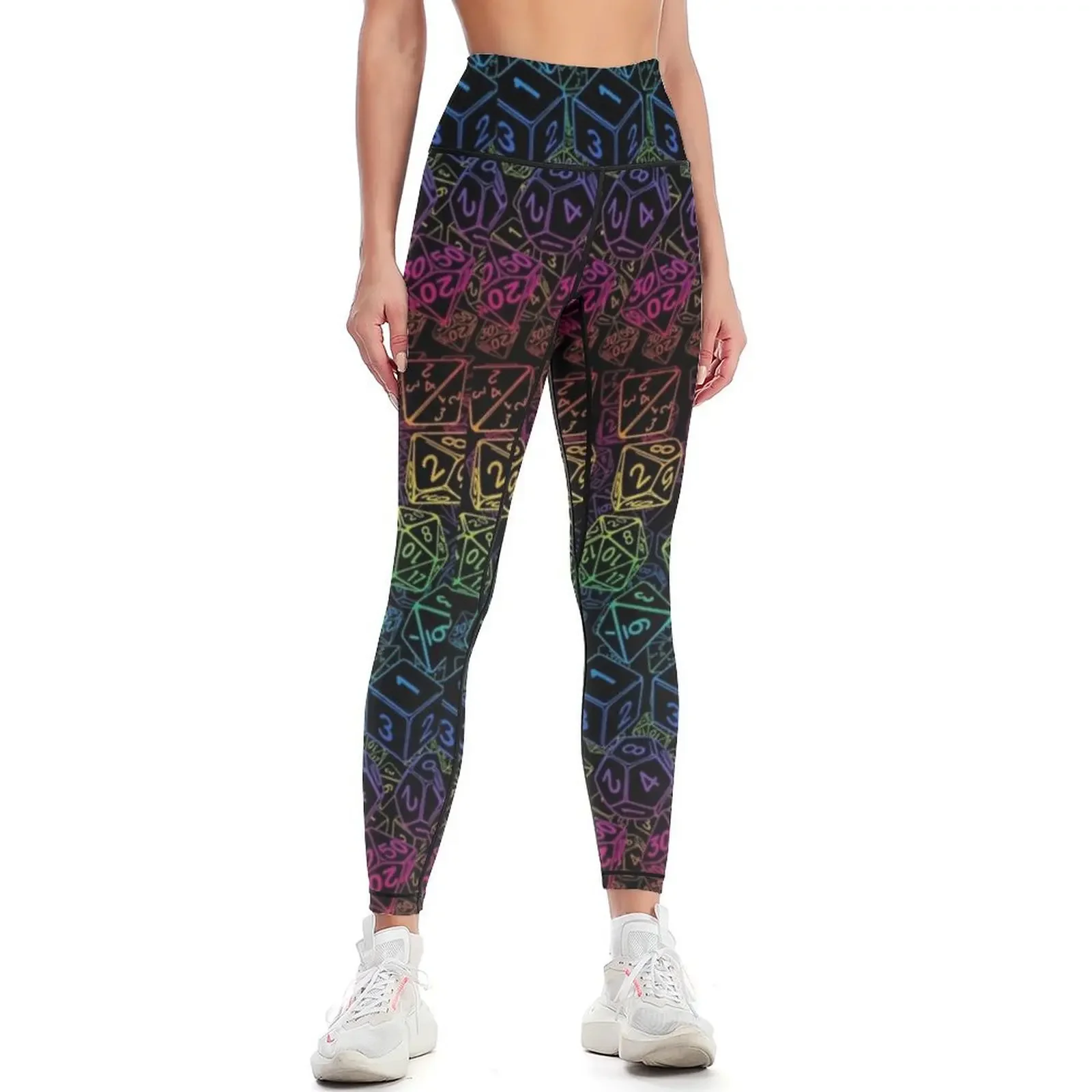 

Dice Pattern D20 Rainbow Leggings sports for gym for fitness trousers Leginsy push up Womens Leggings