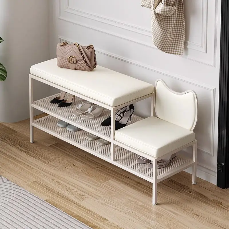 Cream style shoe changing stool, household doorstep shoe rack, can sit and put on shoes, stool, entrance door shoe cabinet,