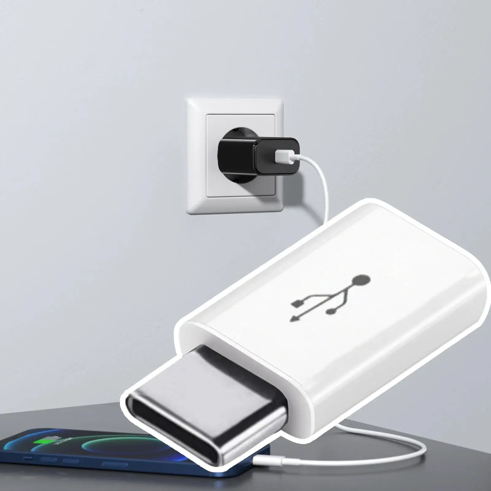 M icro USB To Type-C OTG Adapter, Plug And Play High-Speed Data Transfer, Portable For Smartphone USB Drive Keyboard