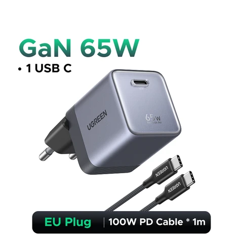【Ультраминиатюрный】Зарядное устройство UGREEN Nexode Air 65W 45W GaN с поддержкой PD3.0 QC4.0 PPS для MacBook Pro, ноутбуков, iPhone 17, 16, Samsung S26, iPad, планшетов