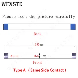 6pins 3.5mm 15cm Type A New Flex cable AWM 20706 105C 60V VW-1 Same Side Copper Pins Contact