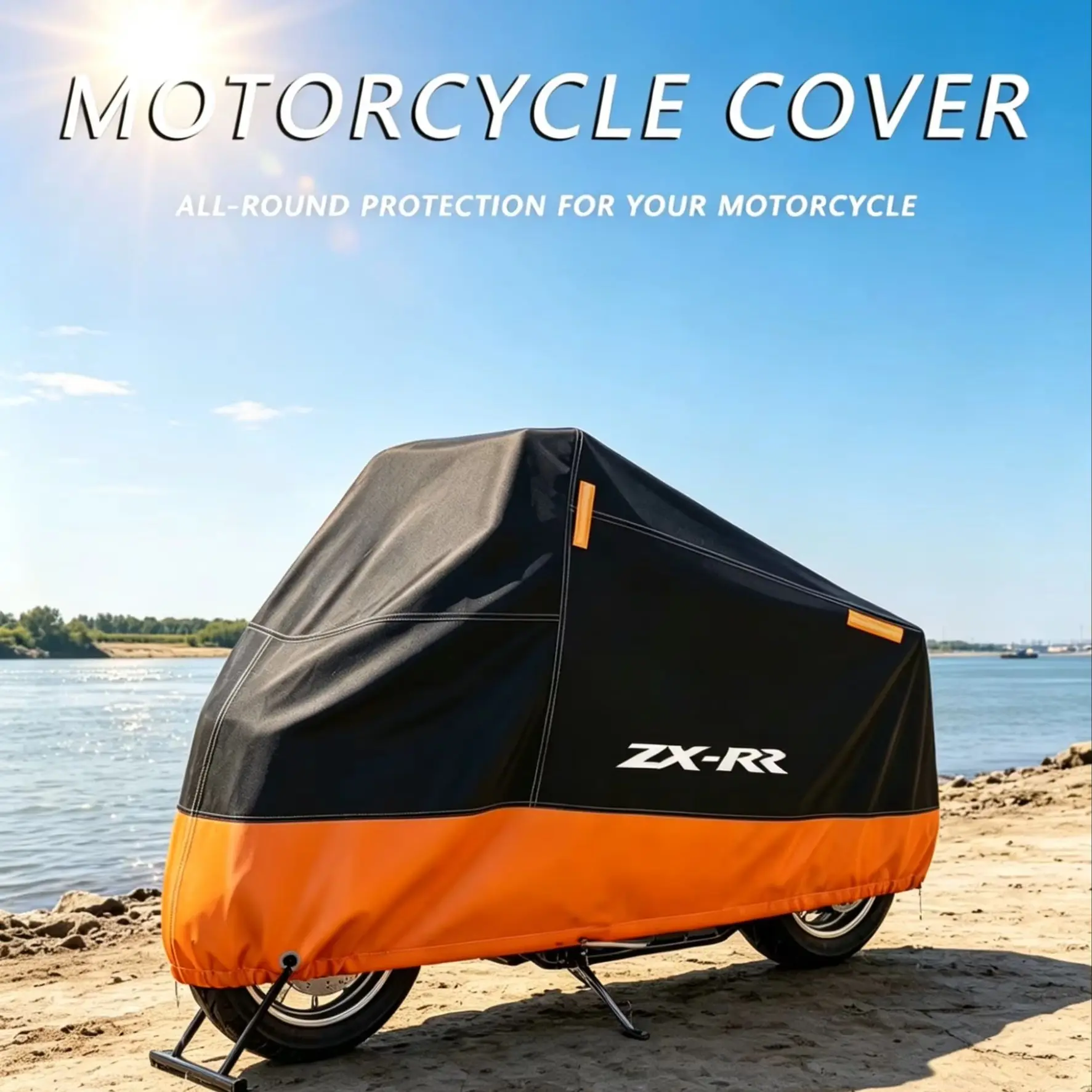

All-Weather Motorcycle Cover for Kawasaki Ninja ZX RR/ZXR750/ZXR400/ZX25R – Heavy Duty Waterproof Polyester, UV & Snow Resistant