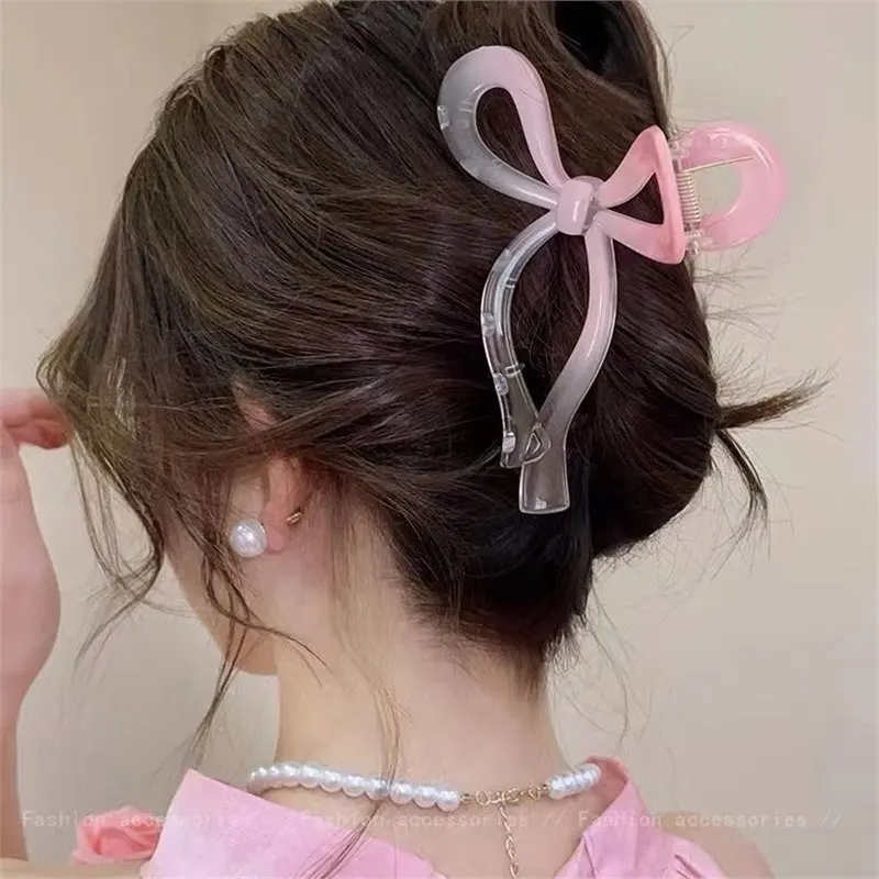 

Розовая градиентная заколка для волос, женская заколка для волос на спине, высококачественный головной убор с большой зажимом в виде акулы