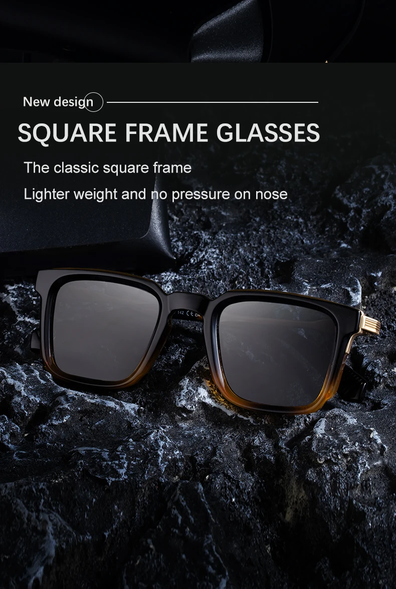 Polarisierte klassische quadratische Sonnenbrille für Herren 2026 – Luxusmarke Steampunk Fahrsonnenbrille für Männer – Vintage Outdoor-Brillen – Detail 4