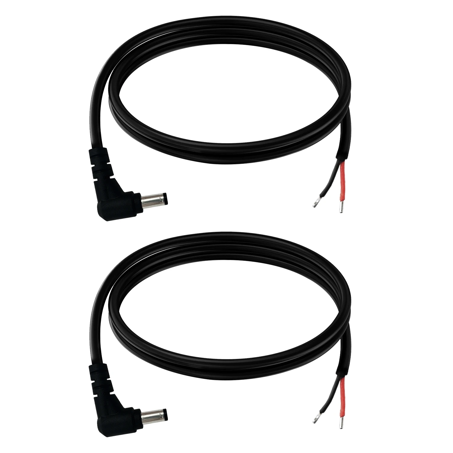 90도 굽힘 남성 DC 전원 코드 DC5.5×2.5mm 단일 헤드 연결 케이블 19V-24V 순수 구리 18AWG 전류 10A 충전 케이블