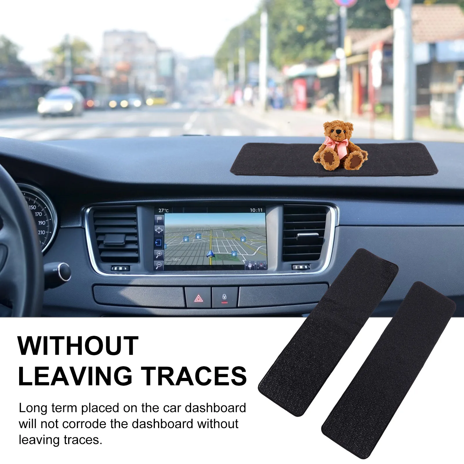 

2Pcs Car Accessory Anti-Skid Mat Long-Lasting Use Acid Oxidation Resistant Car Anti-Skid Pads Non-Slip Mats Storage Pads