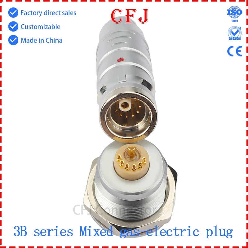 

CFJ FGG 3B Mixed gas-electric plug 3+1/6+1/8+1/9+1/12+1/13+1/4+2/6+2/10+2/16+2/2 coaxial/3 coaxial/2+3 Coaxial Aviation Plug