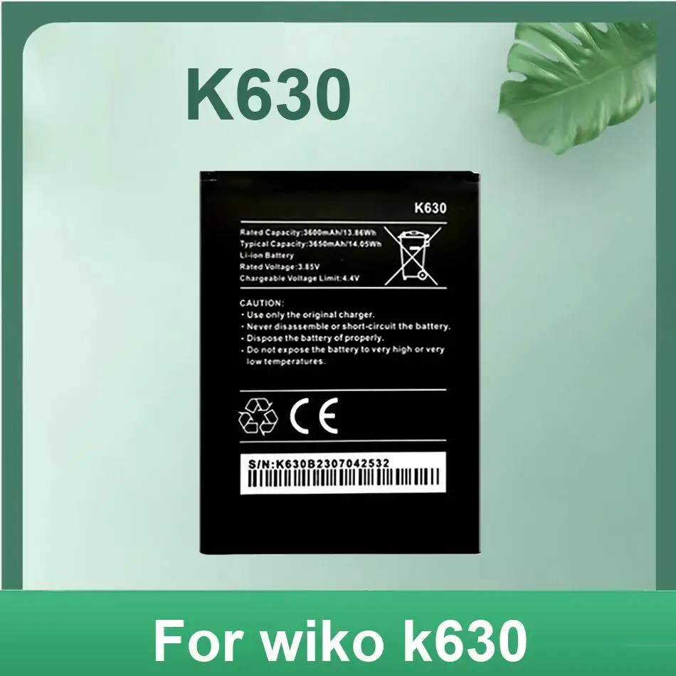 

Быстрая зарядка аккумулятора мобильного телефона высокой емкости K630 для Wiko 3650 мАч