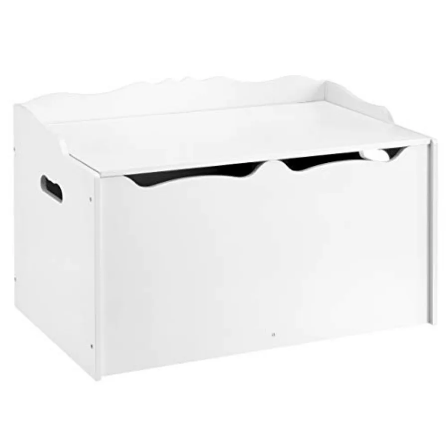 

Wooden Toy Storage Chest with Safety Lid, Spacious Organizer for Bedroom, , 30" x 18" x 19