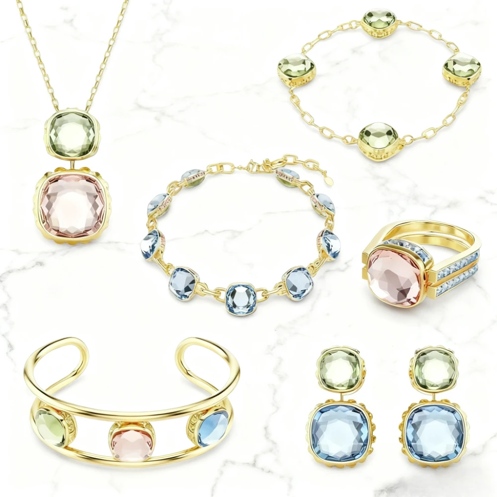 

Premium Jewelry Selling High-end Design Necklace Pendant Earrings Bracelet Jewelry Set Dopamine Color Scheme Simple and Generous