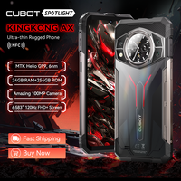 Cubot KINGKONG AX, Ultra-thin Rugged Smartphone Android 14, Helio G99, 24GB RAM(12+12GB), 256GB ROM, 120Hz Screen, 100MP, NFC